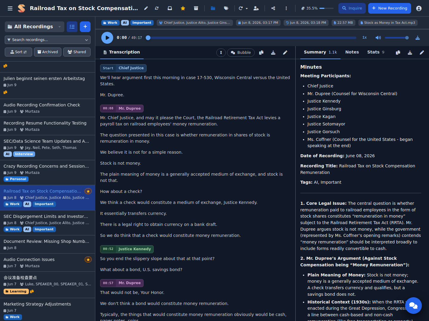 Speakr Main Interface