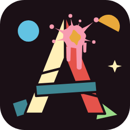 Artify logo: a shard-cut A with a paint splash and loose shapes