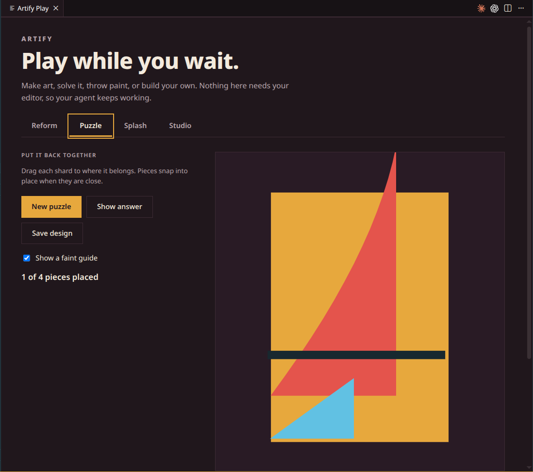 Puzzle: drag the shards back into place