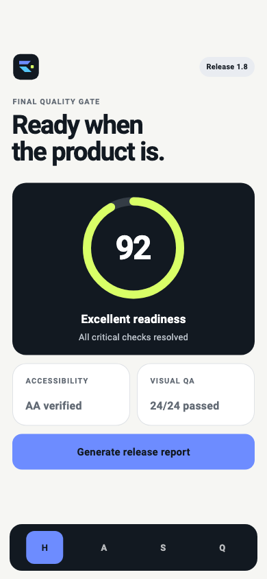 Evidence-backed release readiness