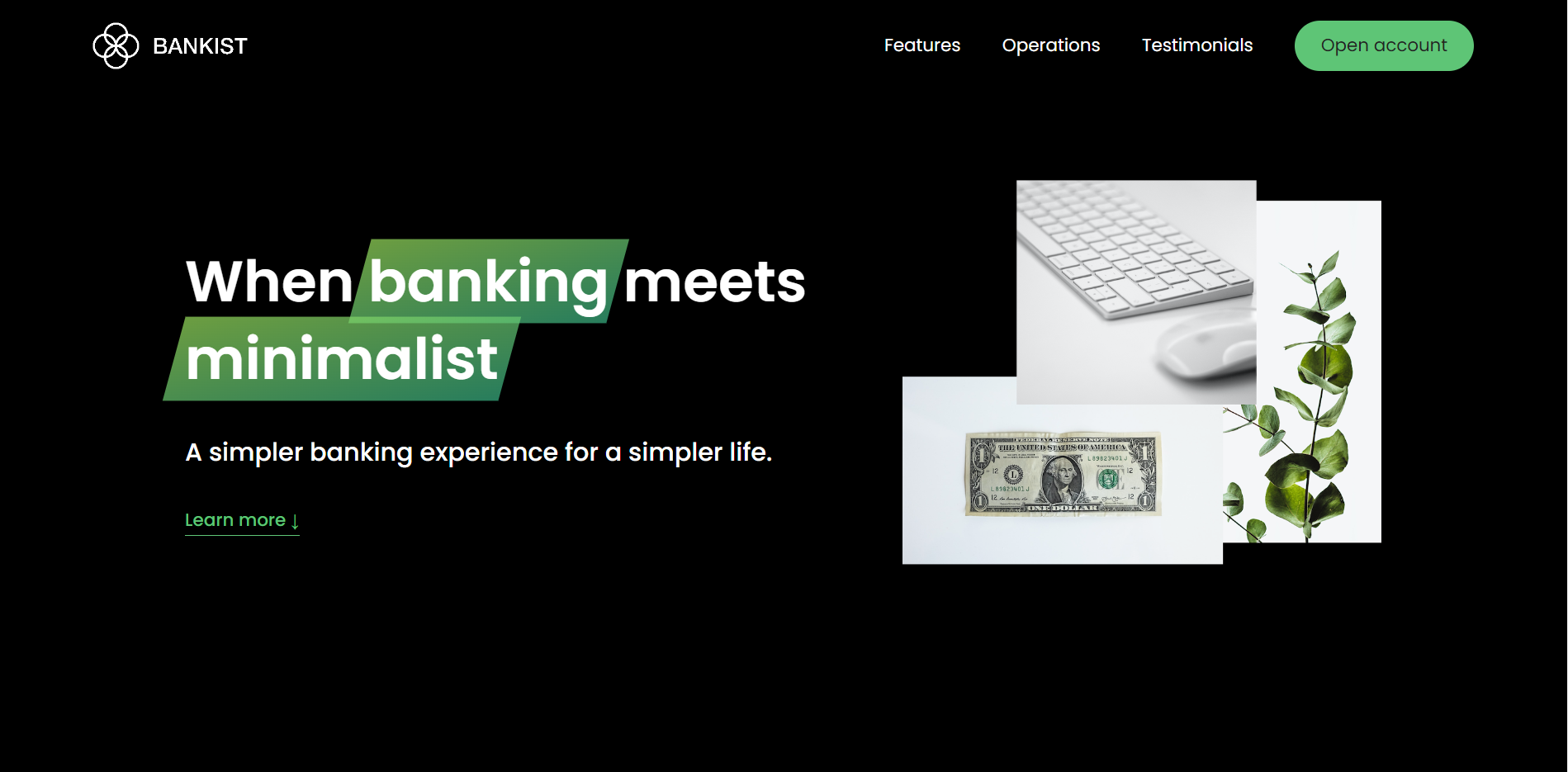 Bankist Website Frontpage Image