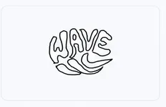 A vibrant and playful typographic illustration of the word 'WAVE' arranged into the shape of a wave, featuring soft, rounded, and fluid letterforms in deep blue on a light blue background, embodying a nostalgic 1960s and 1970s aesthetic.