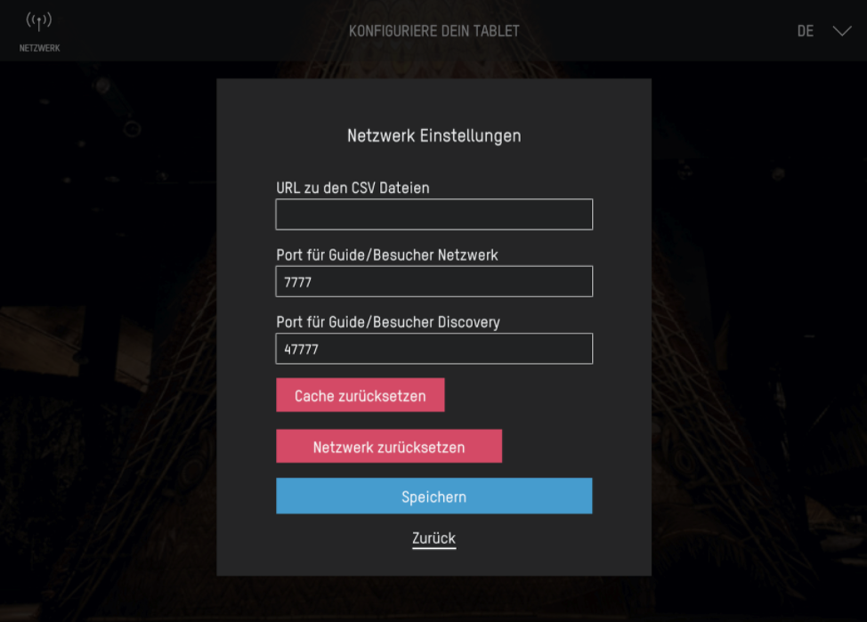 Network Settings Screen