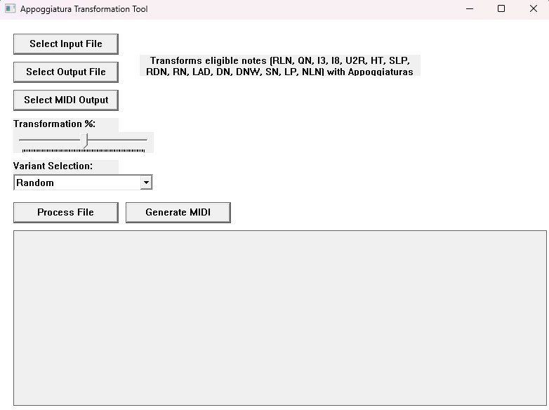 Appoggiatura Tool Interface
