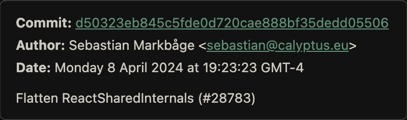 Git Annotate commit information tooltip.