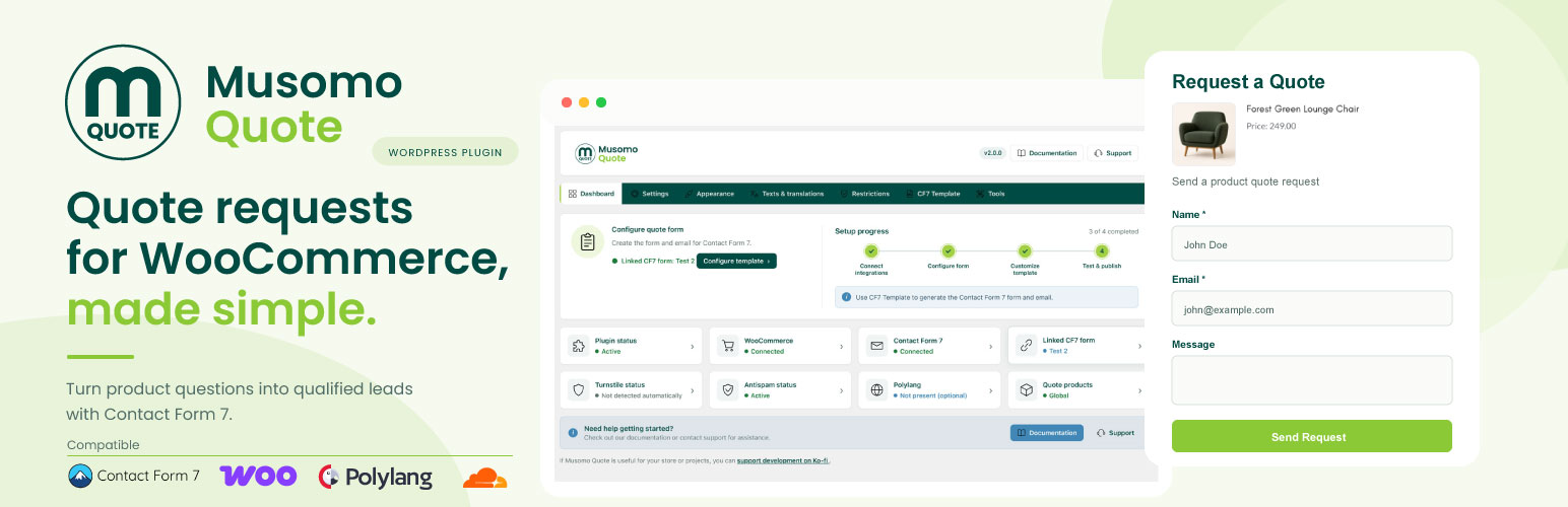 Musomo Quote - Quote requests for WooCommerce, made simple