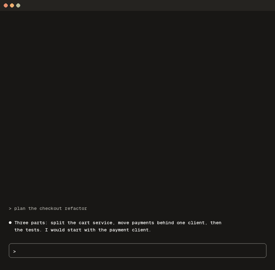 The whole story: a session forks with /branch, the fork works over several turns, and before it is closed it reports to the parent after you approve; an open parent gets it at once, a closed one finds it waiting behind Read