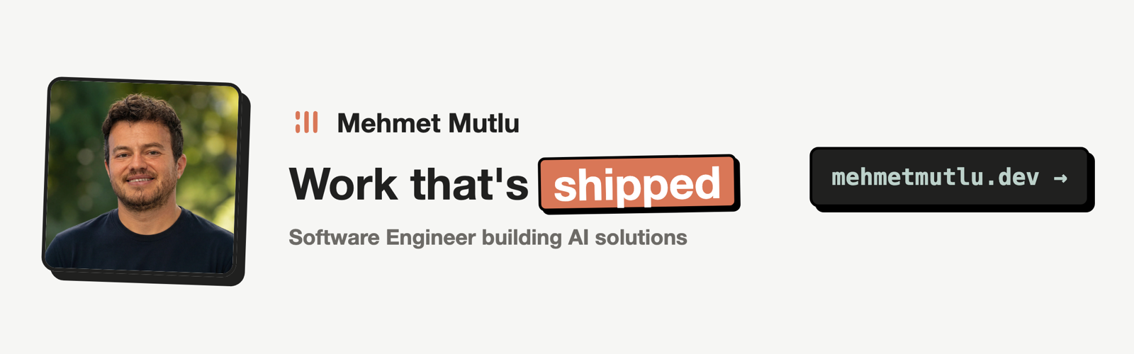 Mehmet Mutlu: work that's shipped, at mehmetmutlu.dev