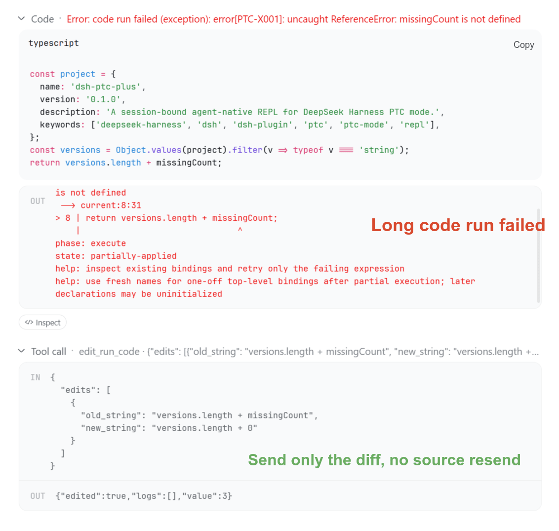 Rejected run_code followed by an edit_run_code correction