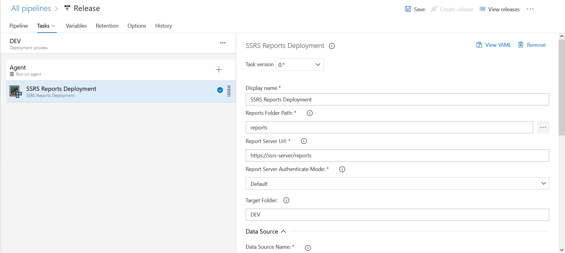 Preview of SSRS Reports Deployment Extension