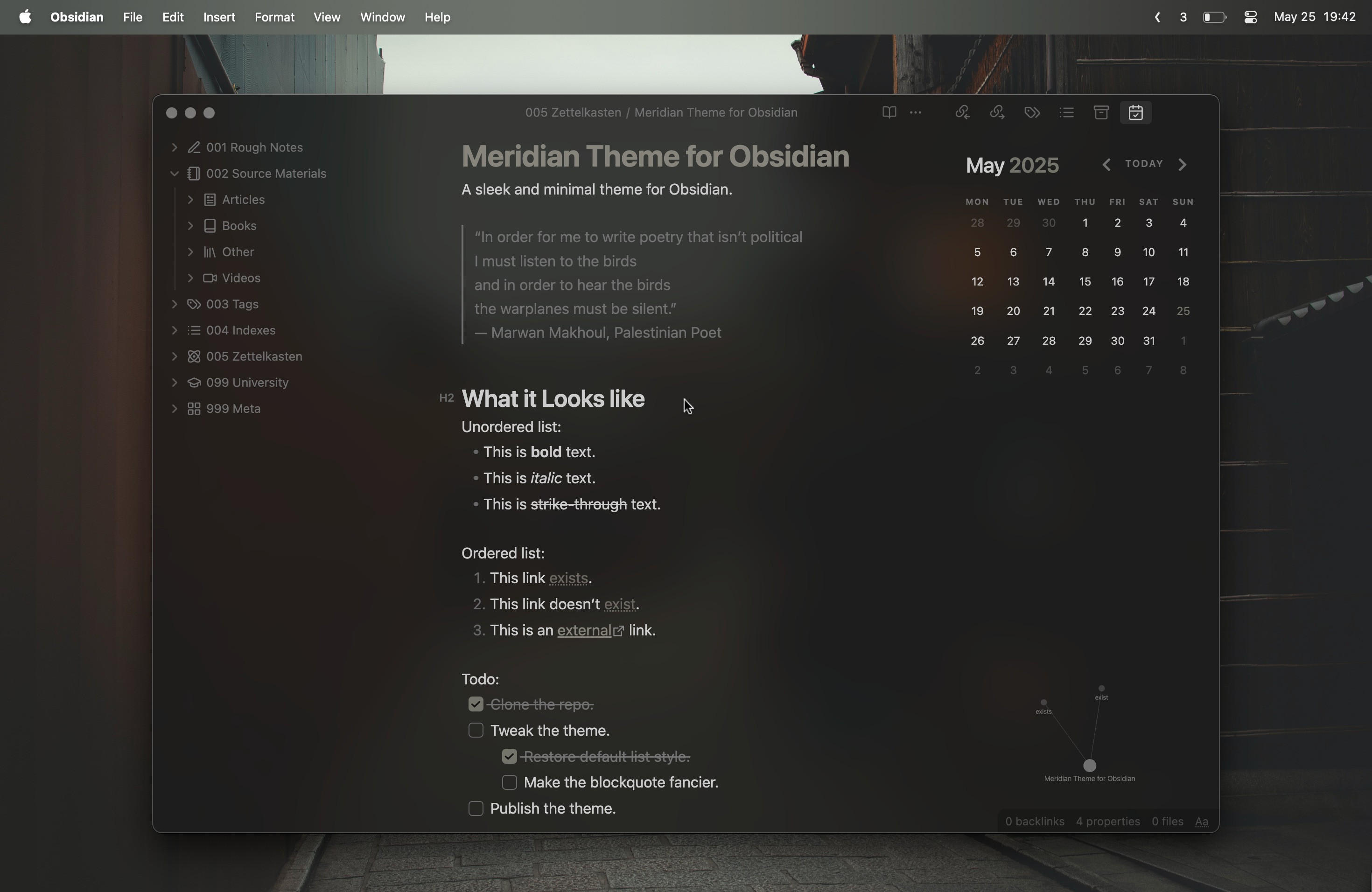 Meridian Theme Screenshot