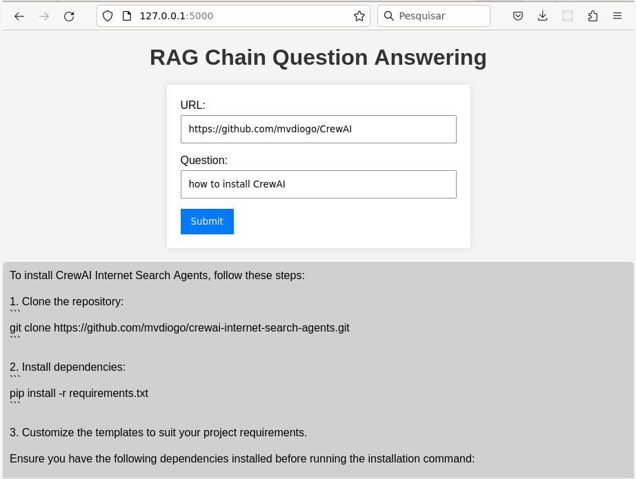 RAG with Internet Browsing (Langchain, Flask and Ollama)