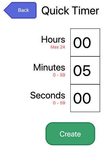 quick timer setup