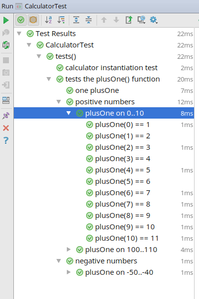 DynaTest CalculatorTest screenshot