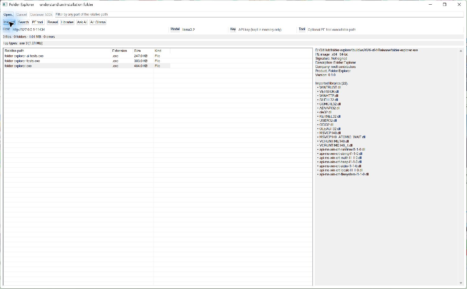 Folder Explorer application