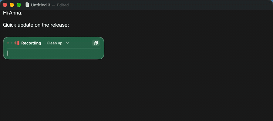 Live typing
