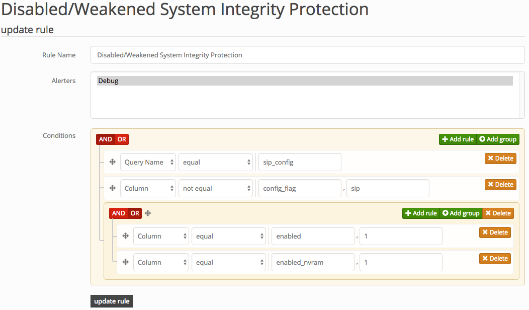 example osquery config