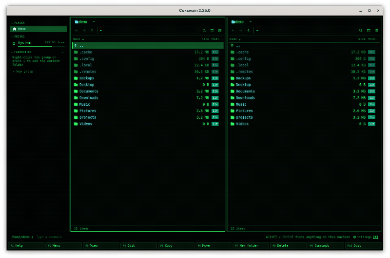 The desktop app: Ctrl+F opens Find, rocket fuel cost is typed and Ctrl+Enter asks; the answer appears in place, The rocket fuel costs 2,105 kEUR in April and 2,655 kEUR in June [1], with the sources budget.txt and budget-da.txt numbered under it