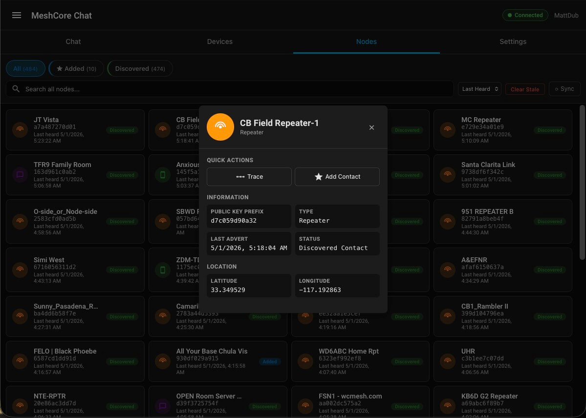 Node detail popup