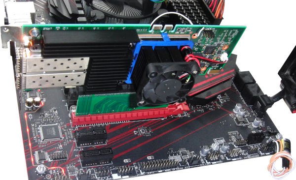 PCIe x16-to-x8 Debifurcator with Alveo U25 In-System