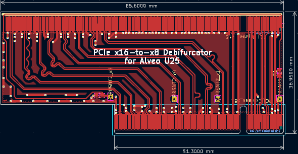 PCIe x16-to-x8 Debifurcator PCB Layout