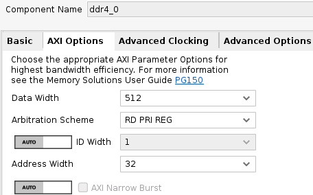 DDR4 AXI Configuration