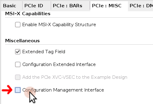 XDMA Misc Customizations