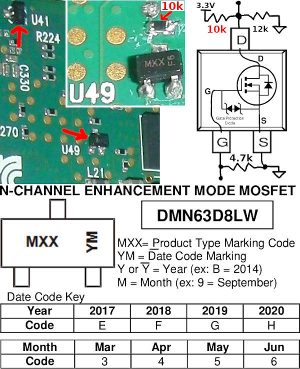 SC70 MOSFET with MXX Marking