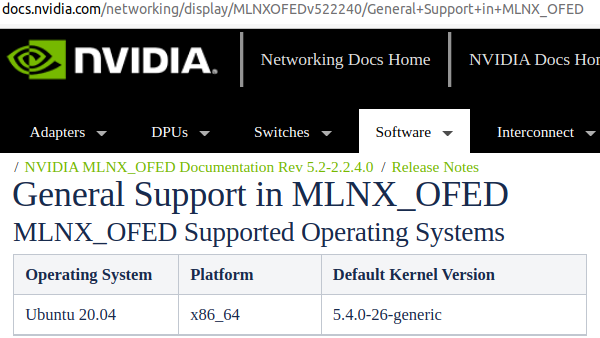 Only Officially Supported Kernel is 5.4.0-26