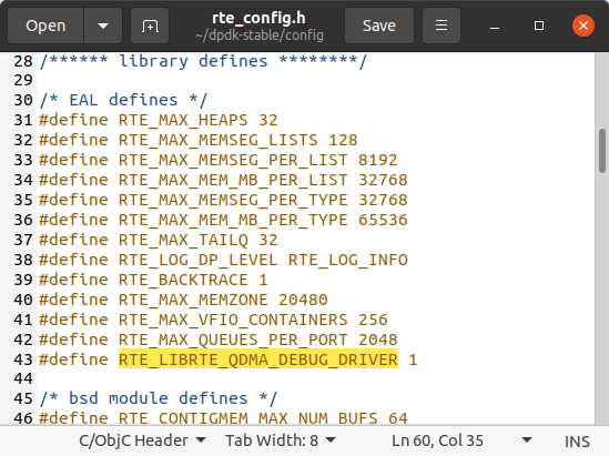 edit rte_config.h