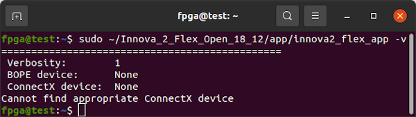 innova2_flex_app No BOPE or ConnectX Device