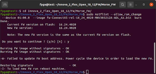 Update ConnectX-5 Firmware Using mstflint