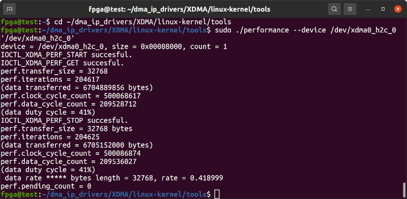 XDMA dma_ip_drivers performance