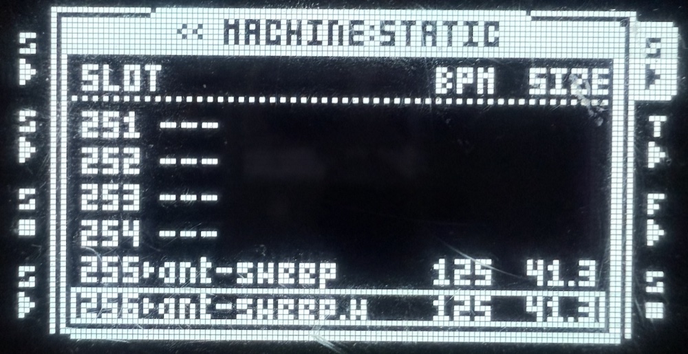 STATIC slot list at the top of the new range, slots 251-256