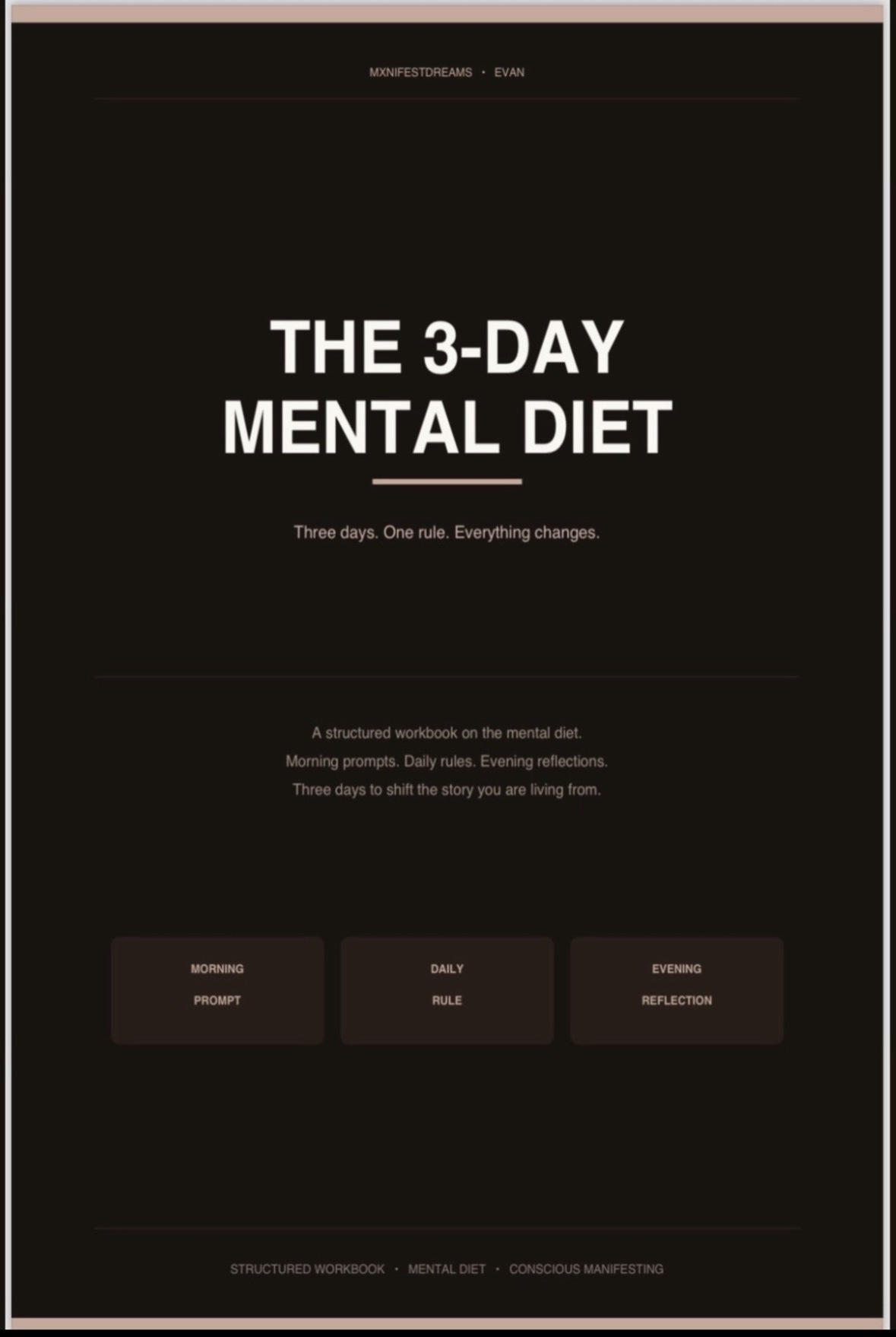 3-Day Mental Diet Workbook