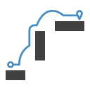 The Surfacer icon, showing a path between surfaces.