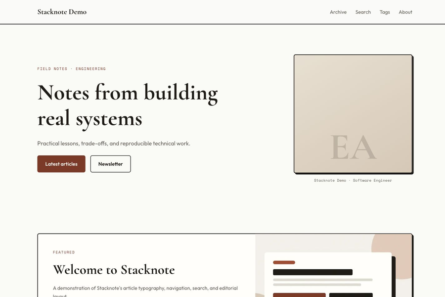 Stacknote desktop preview