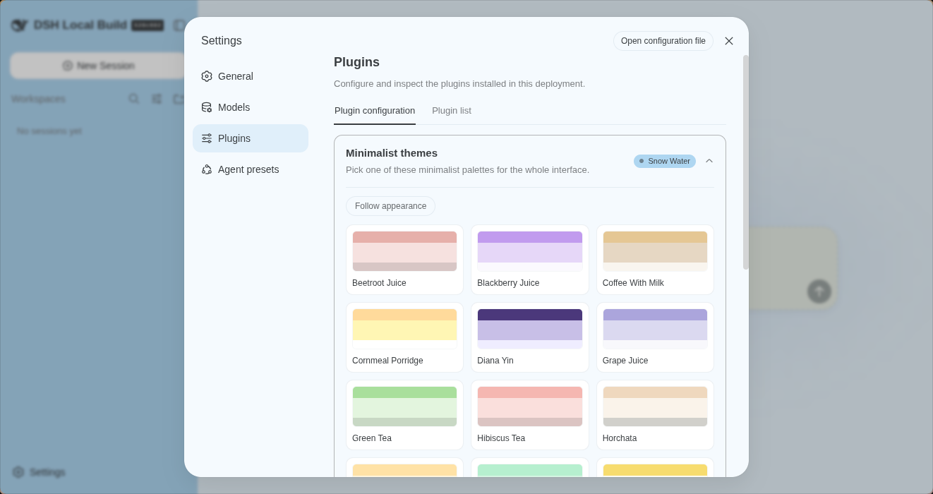 DSH Minimalist Themes — Snow Water palette