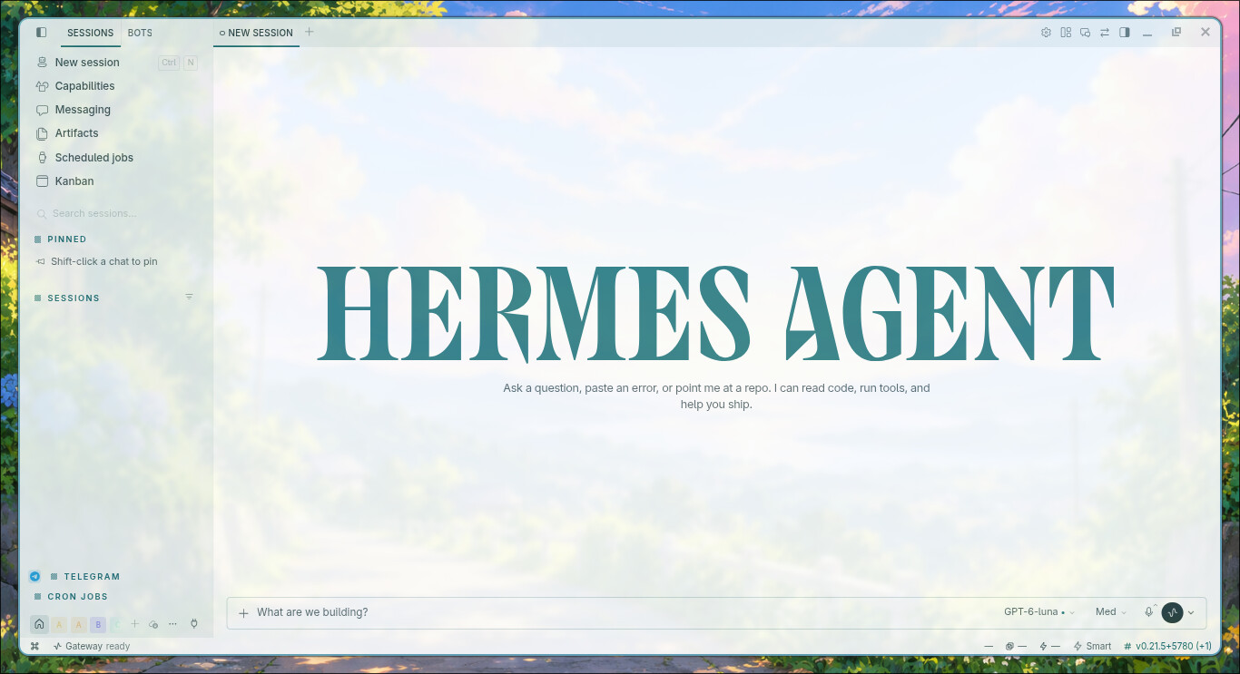 Glass Theme for Hermes in light mode