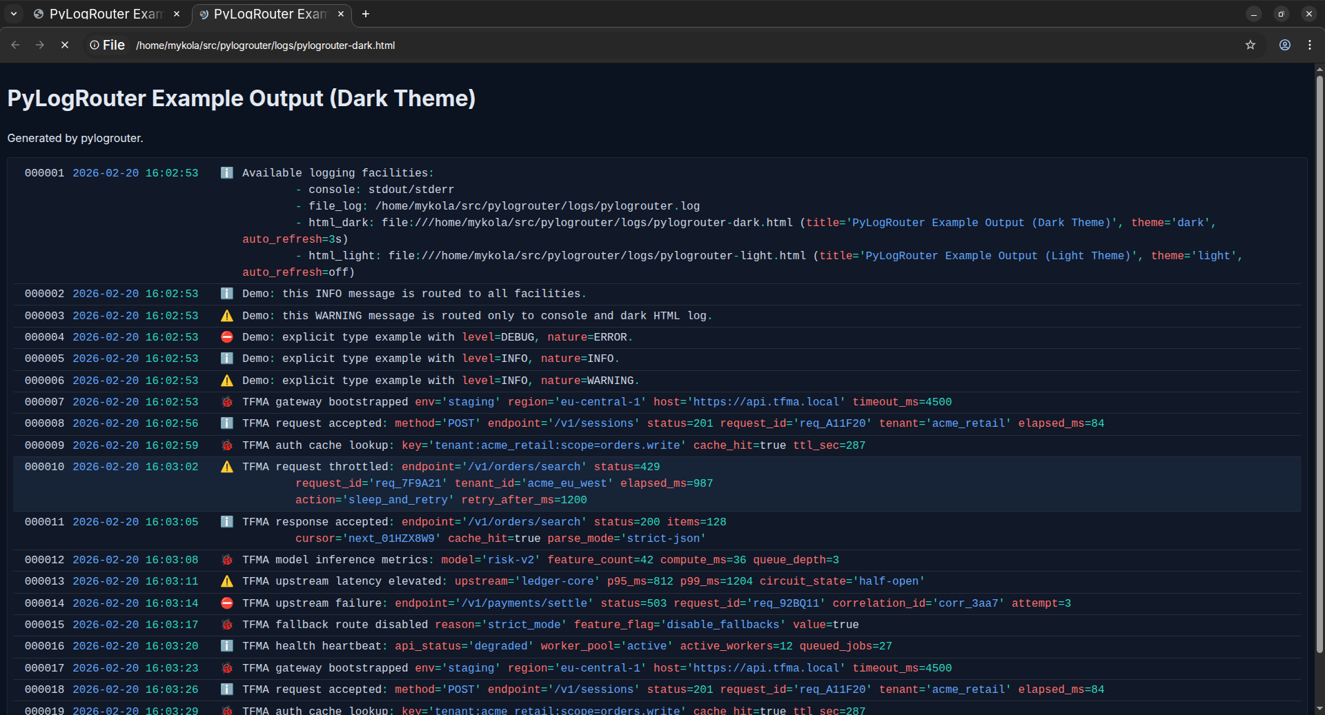 HTML dark theme