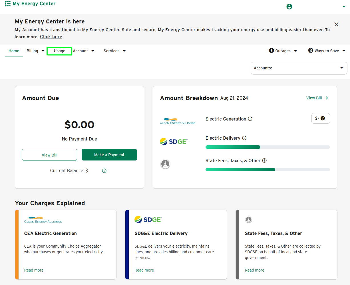 Navigate to Usage Section
