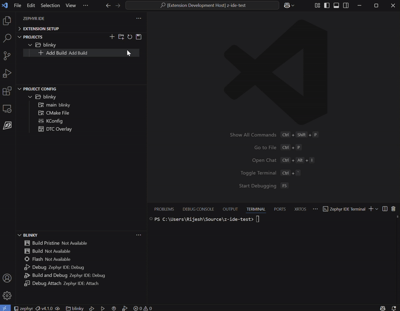 IDE for Zephyr Twister Testing