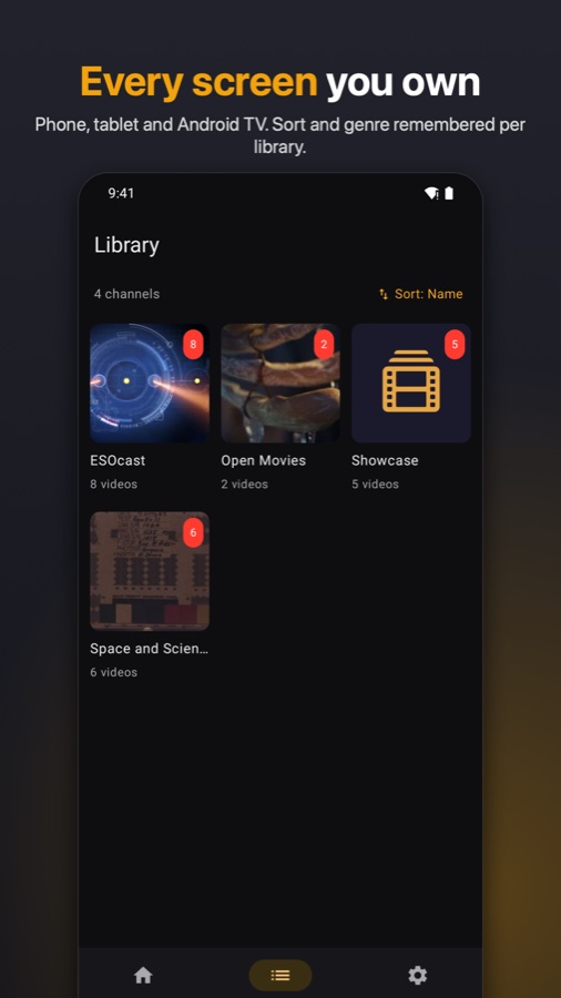 Library on an Android phone