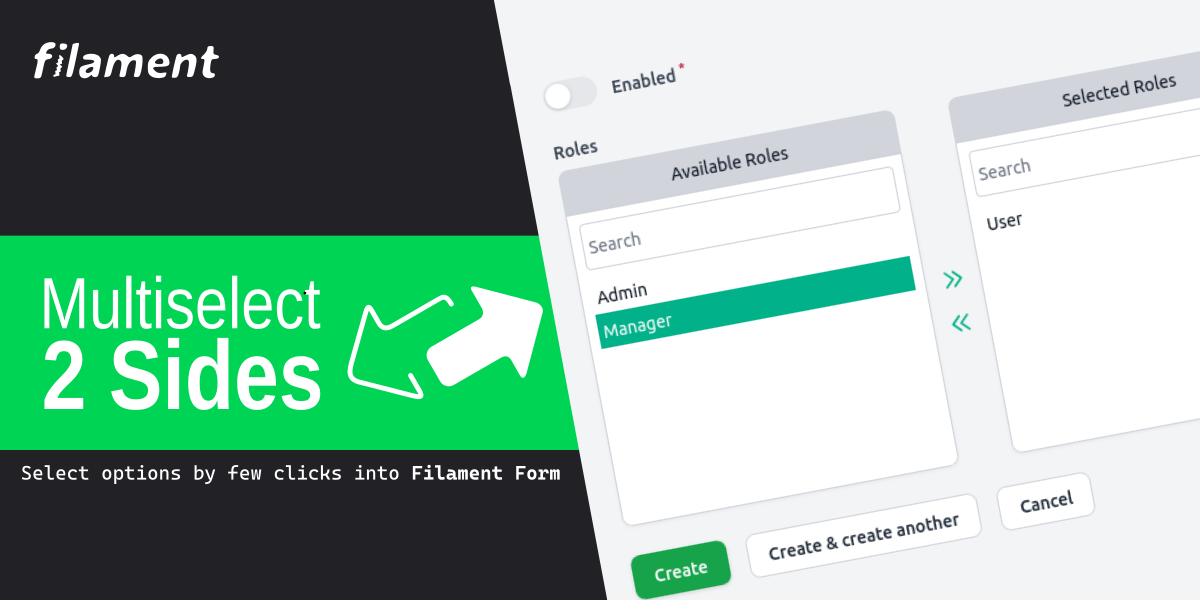 Filament Multiselector Two Sides