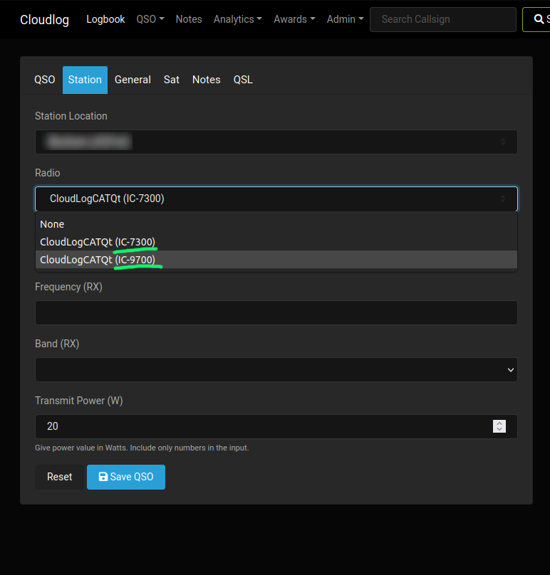 CloudLogCatQt Instances selectable during QSO Logging