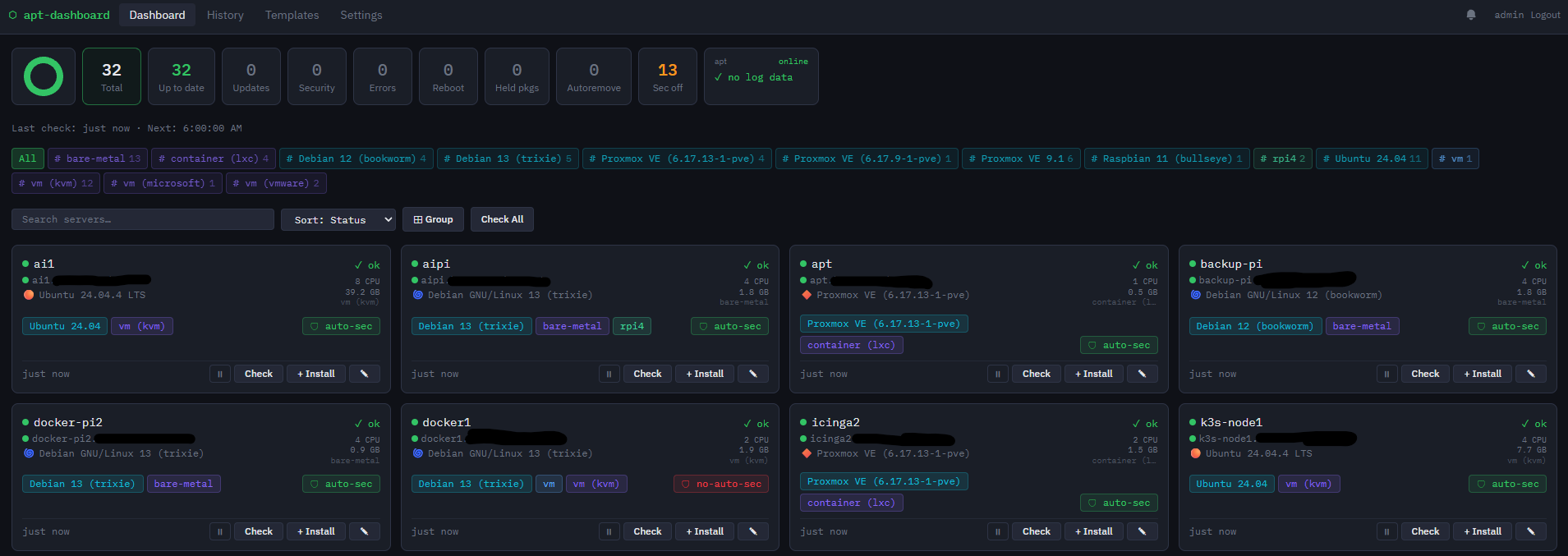 apt-ui dashboard