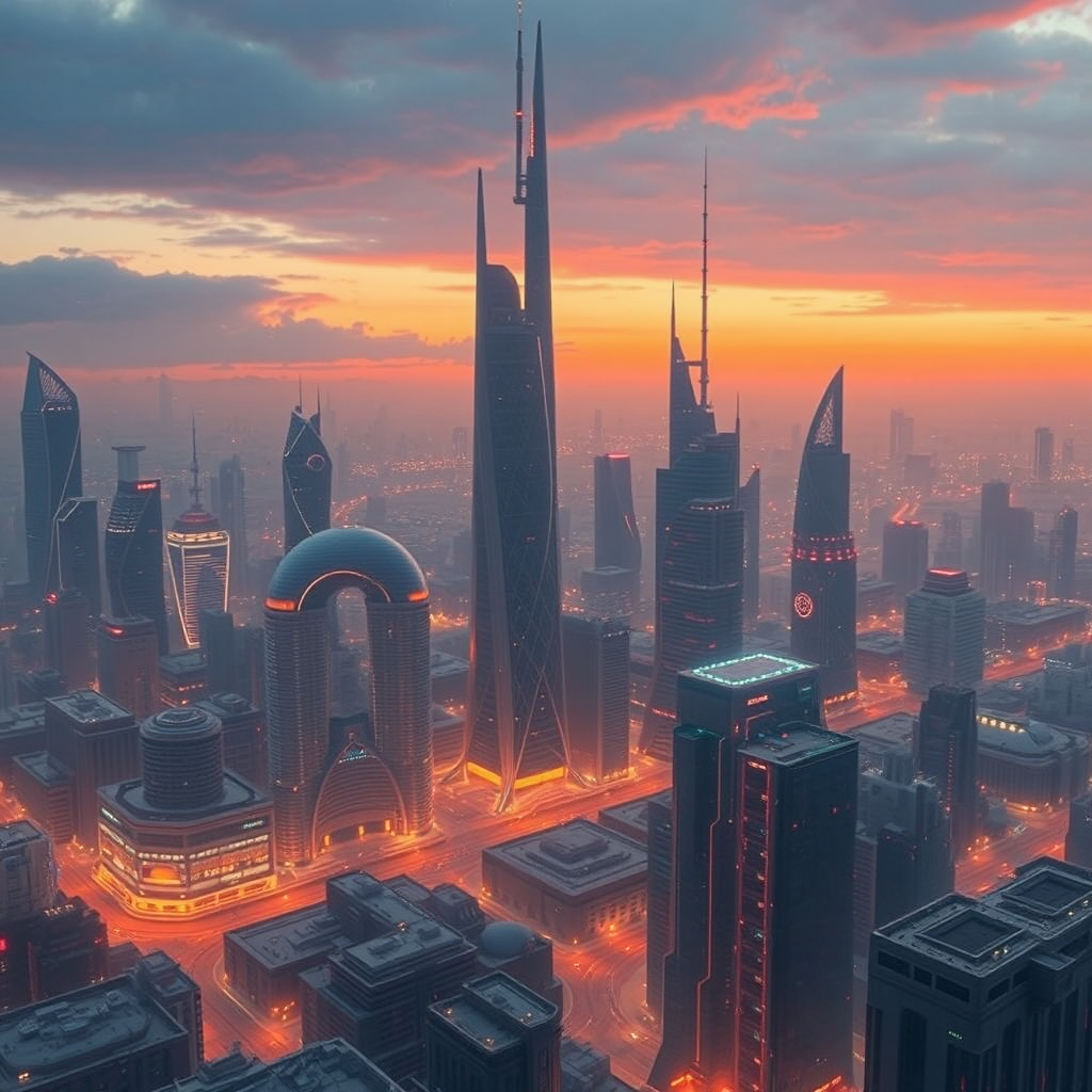 Futuristic cityscape