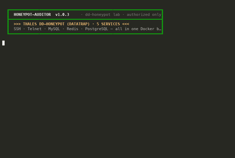 dd-honeypot (DataTrap) demo v1.0.4 — SSH, Telnet, MySQL, Redis, PostgreSQL