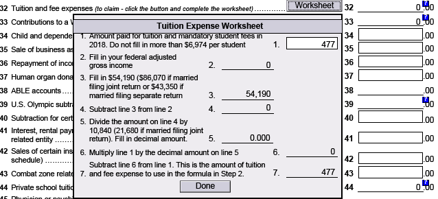 Tuition Deduction for Tax 2