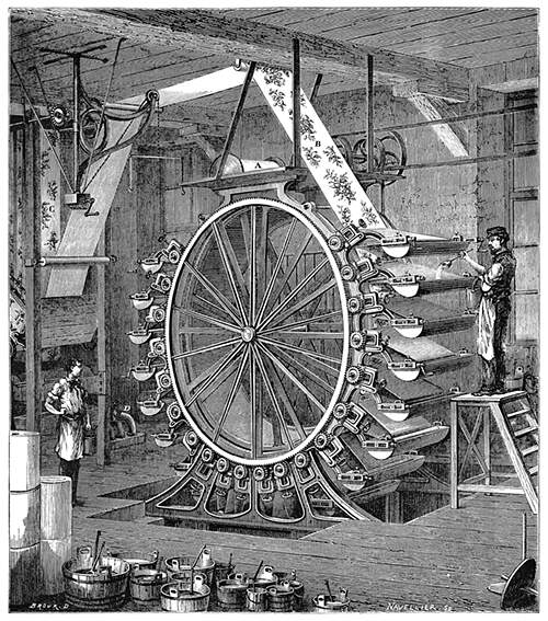 Illustration of an old printing machine